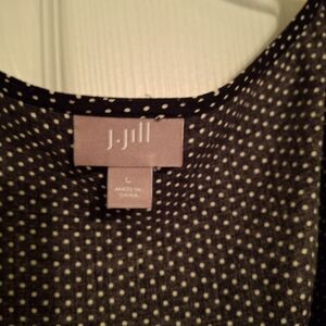 J. Jill Black & White Polka Dot Sleeveless Top Size L